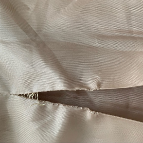 Tan and Black Women's Pea Coat with Faux Leather Trim. - Picture 7 of 16